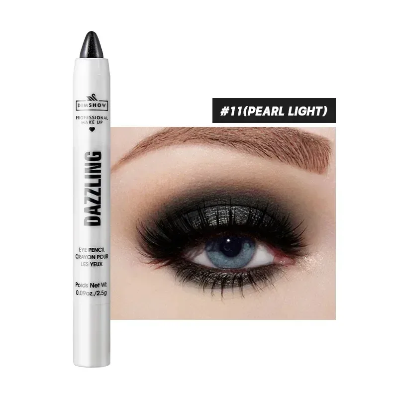 12 Colors Pearlescent Eyeshadow Pencil Waterproof Long Lasting Glitter Shimmer Eye Shadow Pen Eyeliner Stick Eyes Makeup Tools — image 12