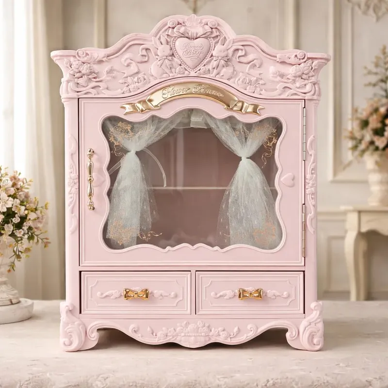 Flower Knows Bunny Garden Makeup Organizer Box Cute Aesthetic Cosmetic Storage Case Large Capacity Vanity Organizer — image 2