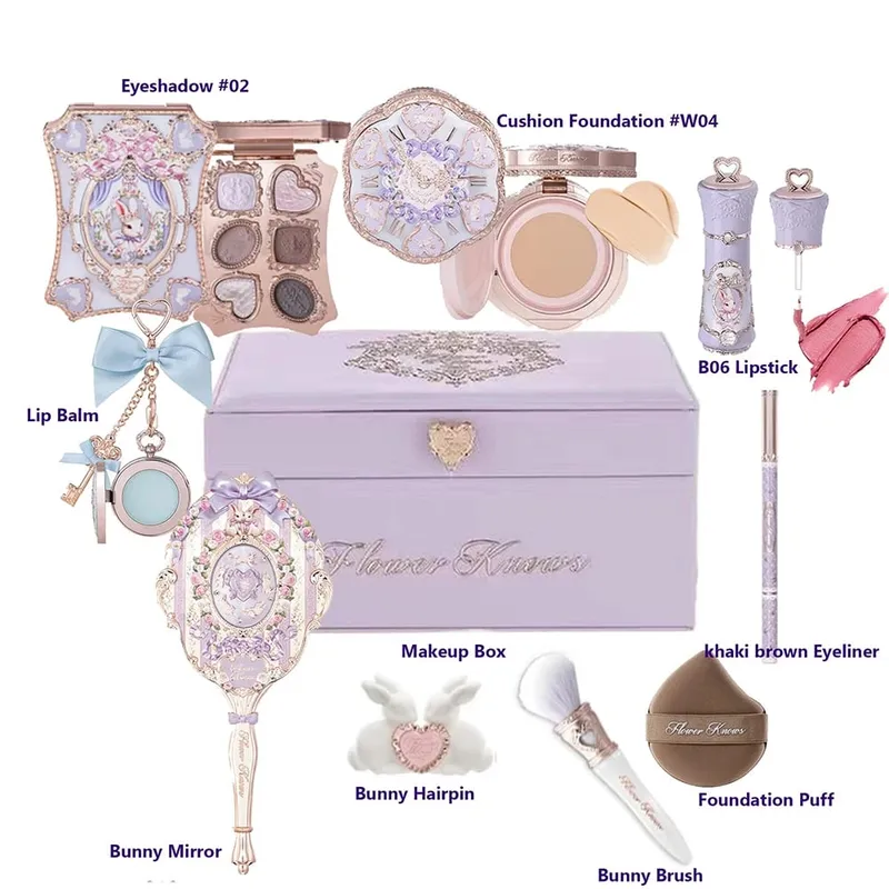 Flower Know Shell Jewelry All-In One Gift Set Makeup Set Full Professional Eyeshadow Blush Baked Powder 10pcs Flowerknows Kits — image 5