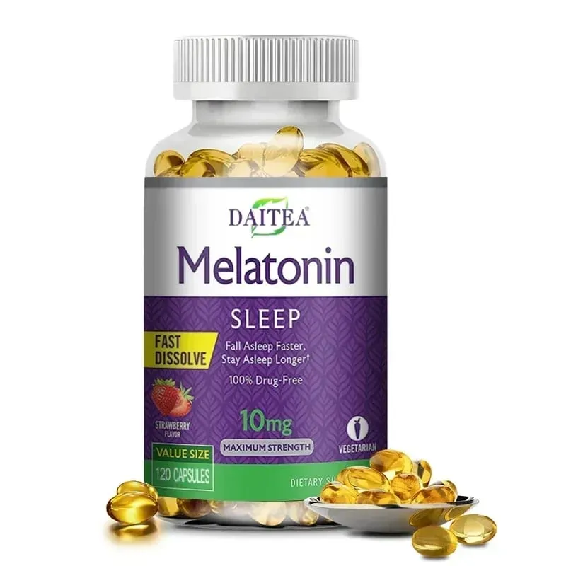 Melatonin Capsules - Sleep Aid Supplement That Helps Nourish Nerves Relieves Sleep Disorders and Improves Energy Levels