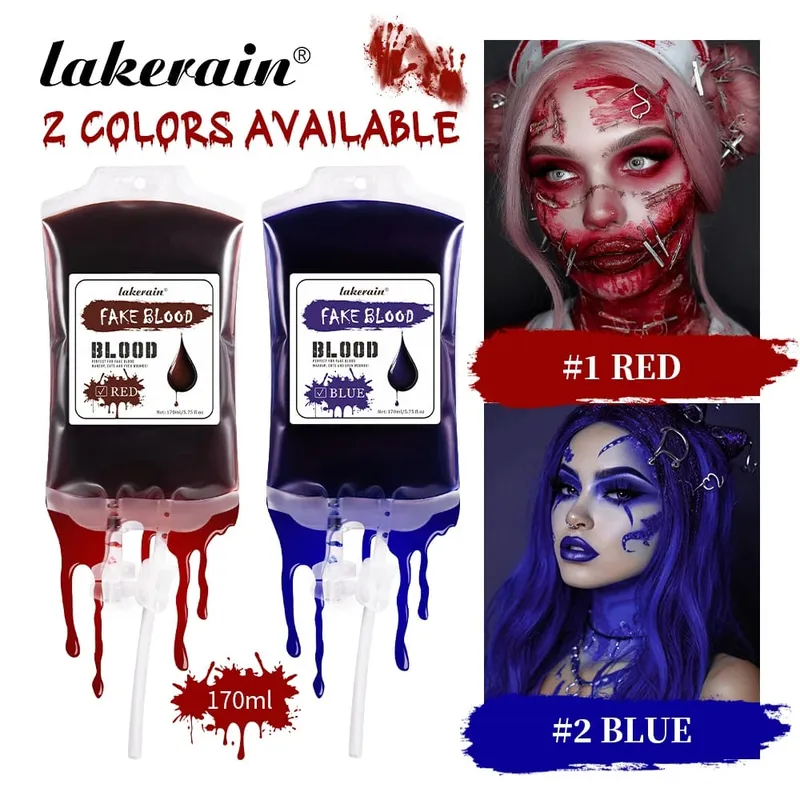 Halloween Horror Makeup Set High Saturated Color Long-Lasting Easy Off Safe Formula Fake Blood Lip Stain for Halloween Cosplay — image 5