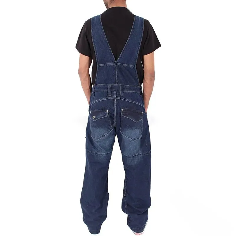 Overalls for Men Denim Suspenders Simple Multi Pocket Baggy Jeans Oversize Solid Mid Waist Loose Washed Jumpsuits 2024 Casual — image 3