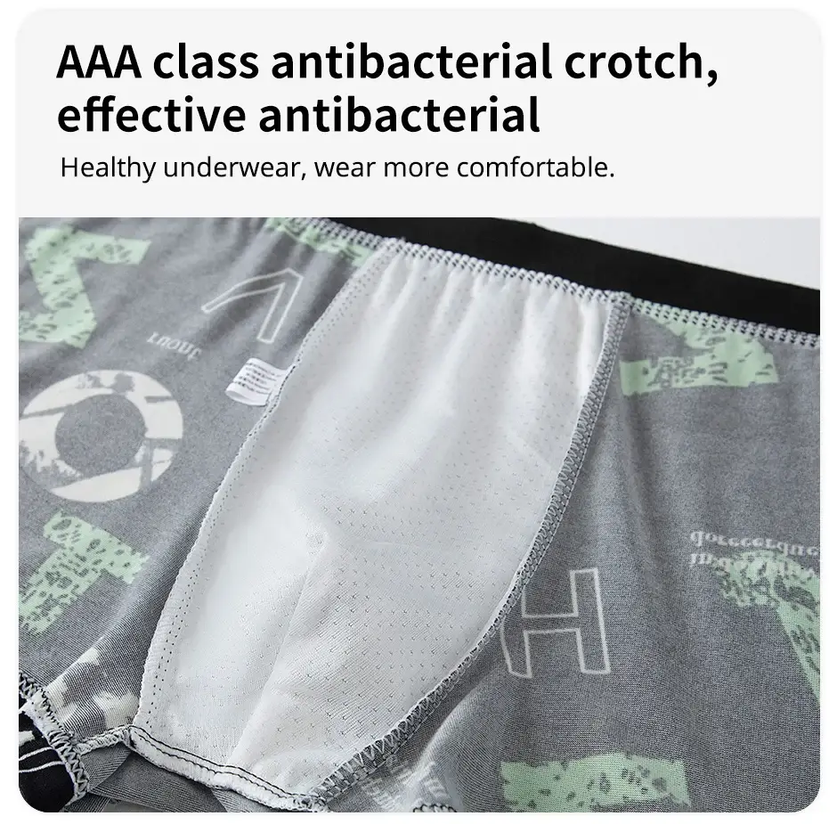 4-delig HERENMODUS Bedrukt ondergoed Ademende kruisboxers voor tieners Comfortabel grote maten ondergoed tot 6XL. — image 1