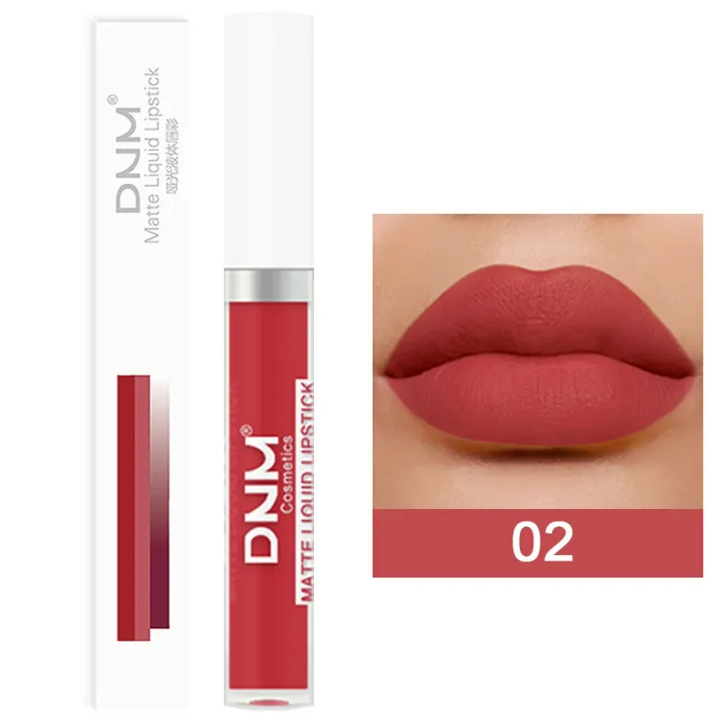DNM 19 Warna Matte Velvet Liquid Gincu Kalis Air Tahan Lama Tidak Mudah Luntur Lipgloss Makeup Ungu Merah Bogel Tint Bibir Kosmetik — image 9