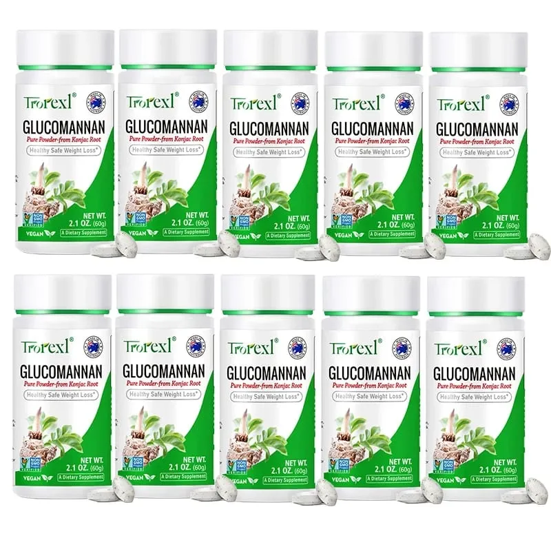 100PCS 글루코만난 분말 체중 감소 | 완전채식 및 채식주의 | 비 GMO 글루텐 프리