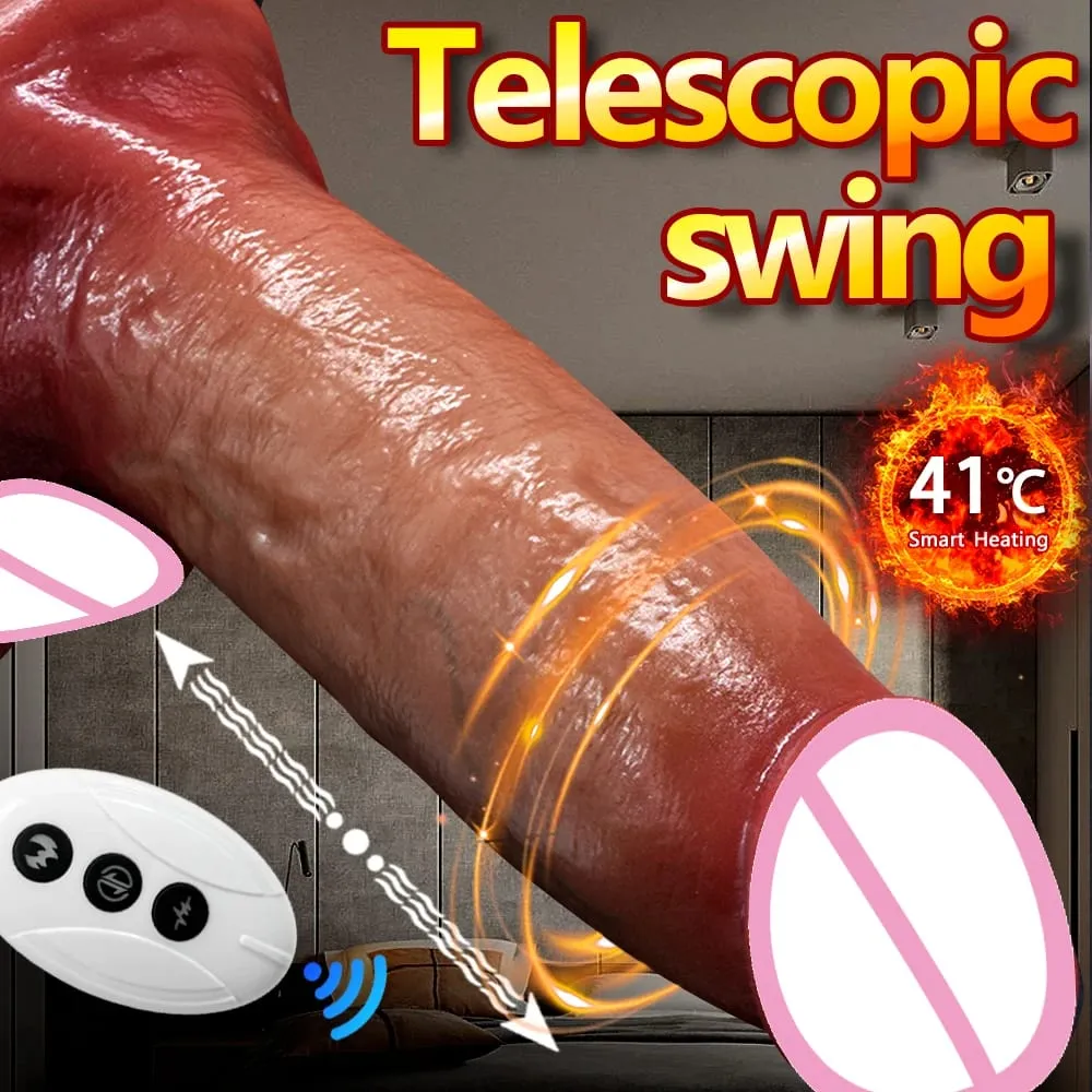 Big Telescopic Realistic Vibrating Dildo Vibrator Heating Thrusting Dildo Sex Toy G-spot Anal Stimulation Vibrating for Women — image 2