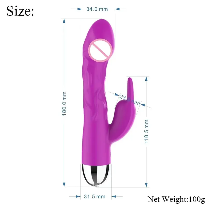 Obrovský silikonový vibrátor Dildo Rabbit pro ženy Stimulační masáž klitorisu Bodový vibrátor G 10 rychlostí Sexuální hračky pro dospělé — image 2