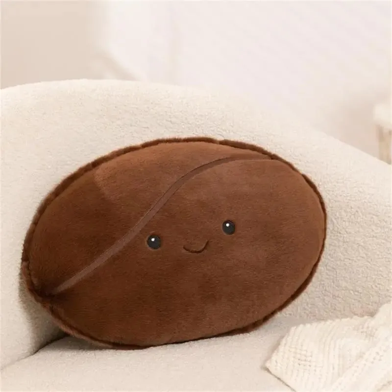 U13F Coffee Bean Plush Doll Soft Short Plush Pillow with PP Cotton Filled Decorative Throw Pillow for Bedroom Couch Desk — image 2