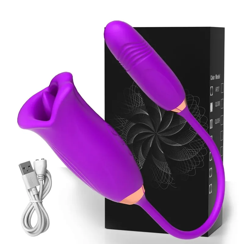 Sucking Vibrator for Women Biting Oral Mouth Thrusting Telescopic Dildo Tongue G-spot Nipple Clit Stimulation Female Sex Toys — image 9