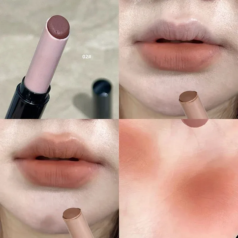 1Pc Matte Red Brown Lipstick Waterproof Matte Shimmer Lipstick Nude Lip Gloss Natural Rouge Balm Long-lasting Makeup Stick — image 11