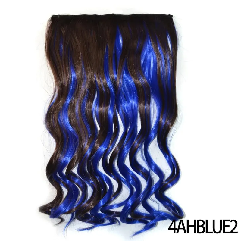 Long Straight Curly One Piece 5clips Clip-in Extensions 22Inch Heat Resistant Hairstyles Colour Mix Blonde Hair Piece For Women — image 17