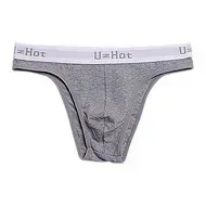 Men's Simple Bikini Youth Skin Friendly Cotton Breathable Sweat Absorption Hip Lift Briefs Gays Sexy Low-rise Bulge Pouch Tangas — image 1