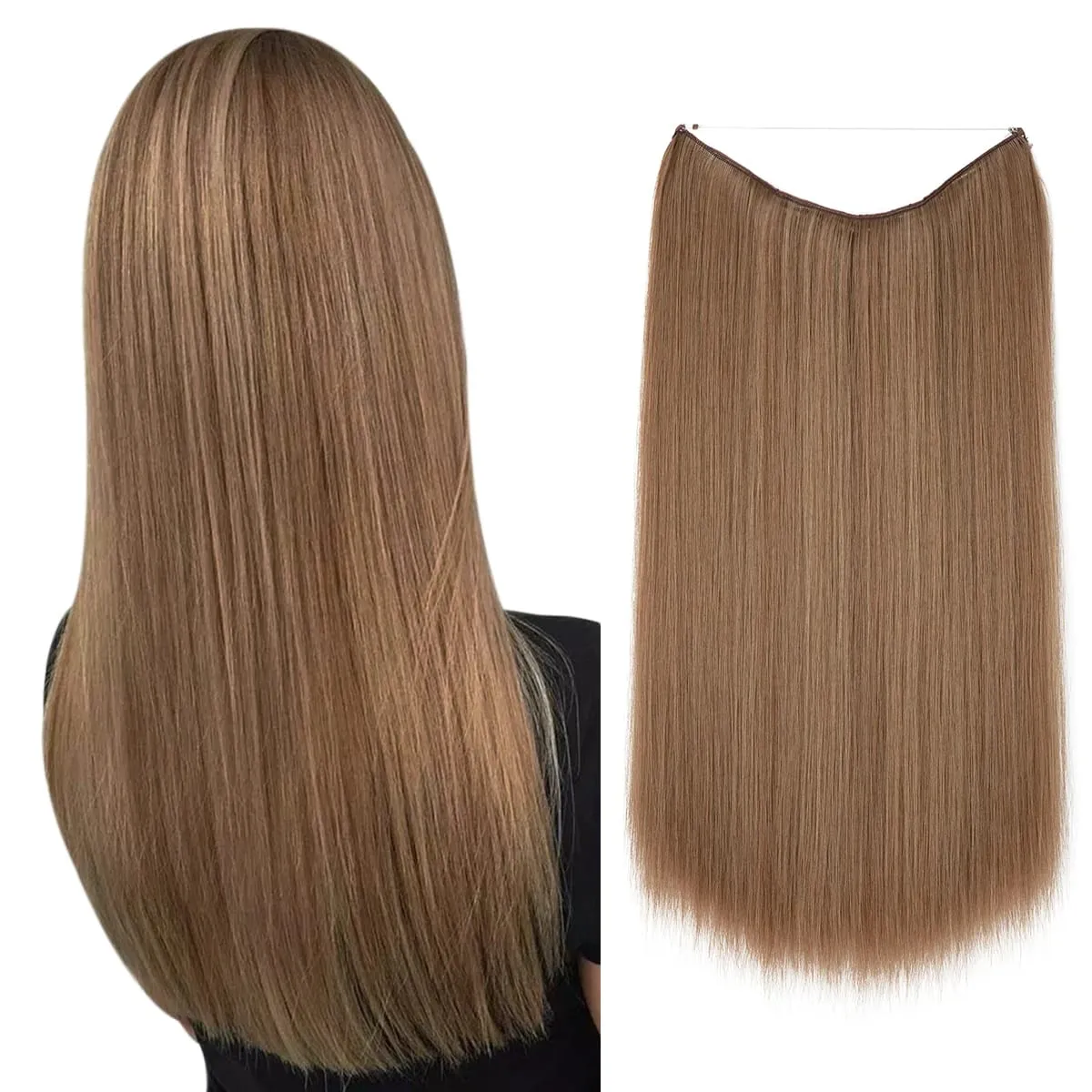 Premium Heat Resistant Synthetic Invisible Wire Hair Extensions With Clips Hairpieces Long Natural Straight Fake Hair For Woman — image 16