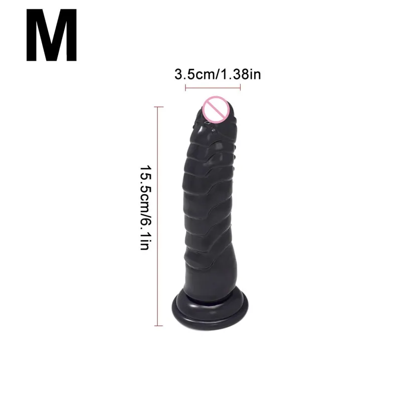 Realistic Black Dildo with Strong Suction Cup Base Soft Penis Sex Toy for Women and Men Hands Free Anal Vaginal Adult Toy in M — image 8