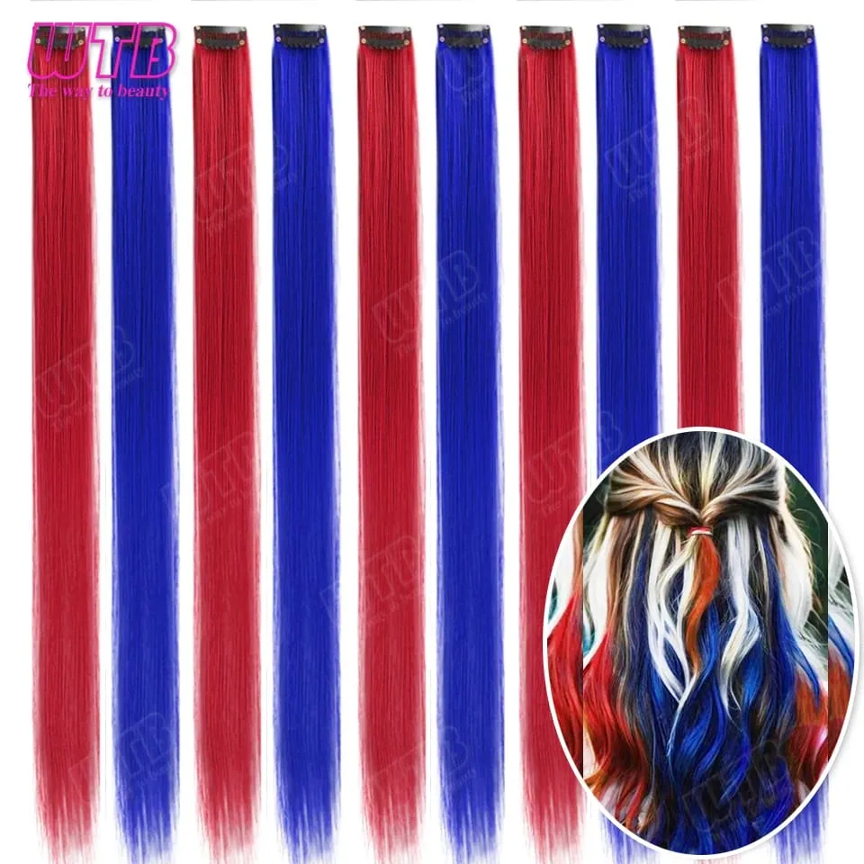 WTB Colored Synthetic Hair Extensions with BB Clip Style Curly Hair Extensions Suitable for Women to Wear During Holidays Events — image 1