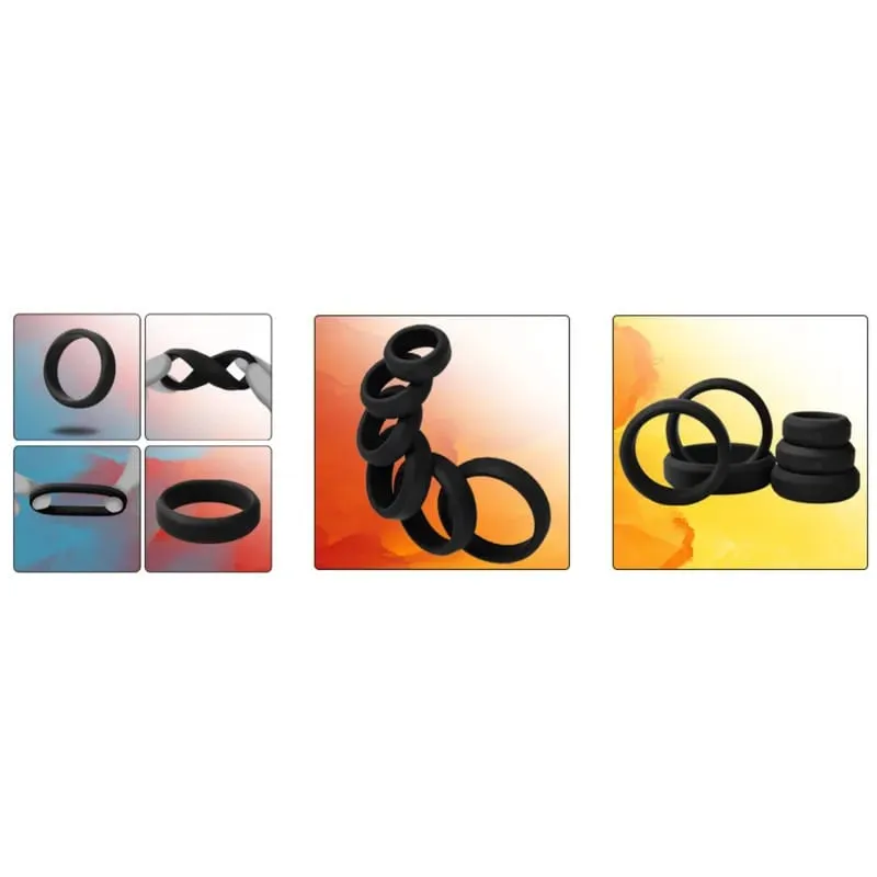 6 Pcs Male Penis Rings Cock Rings Sleeve Delay Ejaculation Silicone Beaded Time Lasting Erection Sex Toys For Men Adult Games — image 3