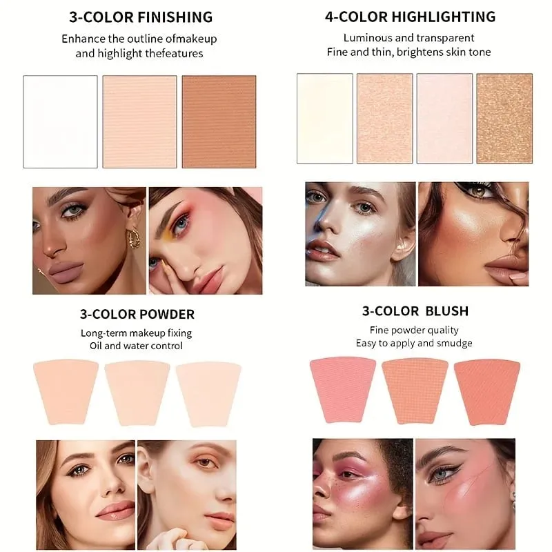 110 Color All-in-One Makeup Palette Gift Set Include Eyeshadow Glitter Lipstick Concealer Blush Eyeliner Highlighter With Mirror — image 3