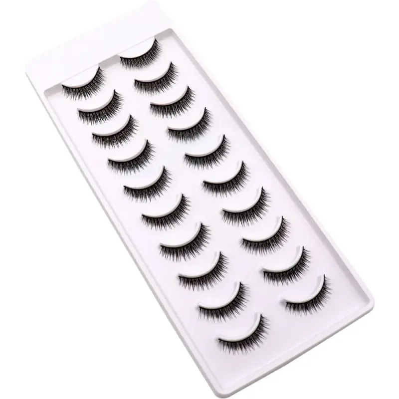 NEW 10 pairs Handmade 3d mink lashes short False Eyelashes Cross Messy Dense Natural Eye Lashes Stage Makeup False Eyelashes — image 20