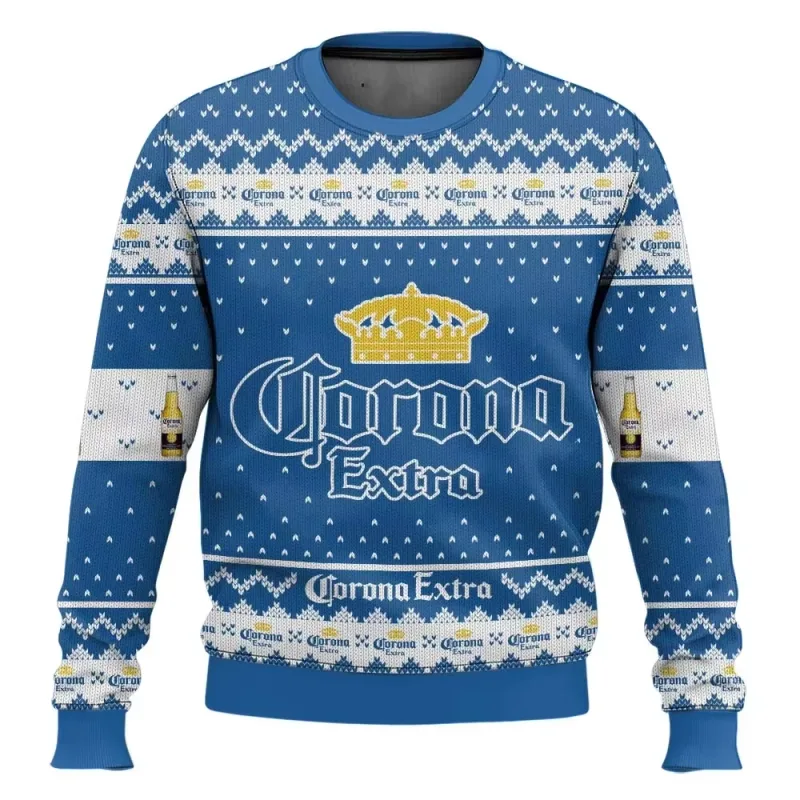 Suéter feio de cerveja Corona Natal cerveja feliz bebendo présente de Natal masculino et feminino grande taille suéter élégant — image 12