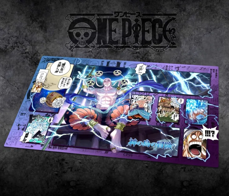 60*35cm Anime One Piece OPCG GAME Card PlayMat Comic Series New Four Emperors Teach Shankusu Buggy Luffy Chopper Collection Toys