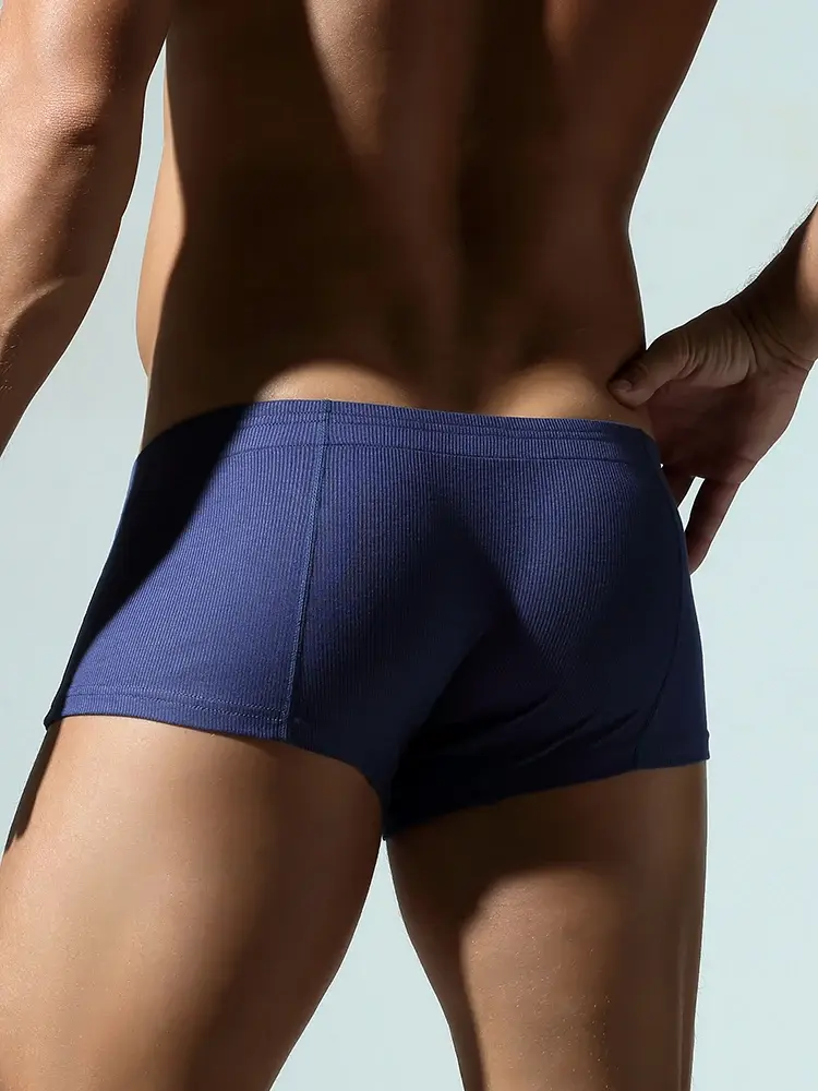 Men's Flat Underwear, Made of Synthetic Cotton, High Elasticity, Raised, Button Decoration, Comfortable Slim Fit Solid Color — image 22