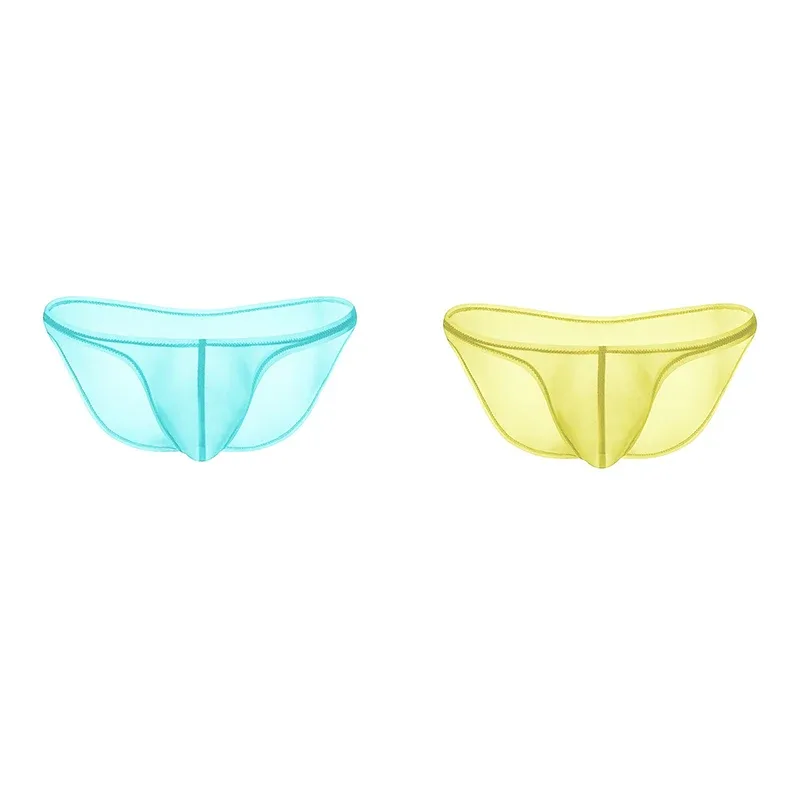 남성 속옷 섬세한 얼음 실크 투명 삼각형 팬티 성격 낮은 허리 팬티 — image 23
