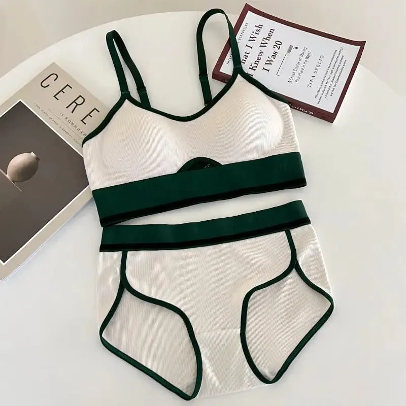 Seamless Sports Bralette Teens Wireless Anti-Sagging Thin Cup Small Chest Support Racerback Lightweight Bra Set lingerie