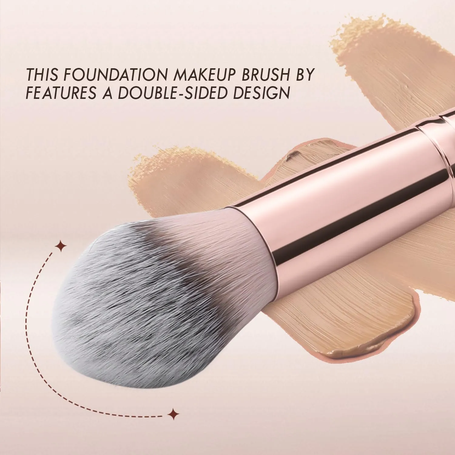 Dubbelsidig bronzerborste Vinklade och runda konturborstar för skönhetsblandning flytande pulver Concealer Cream Cosmetics Blush — image 3