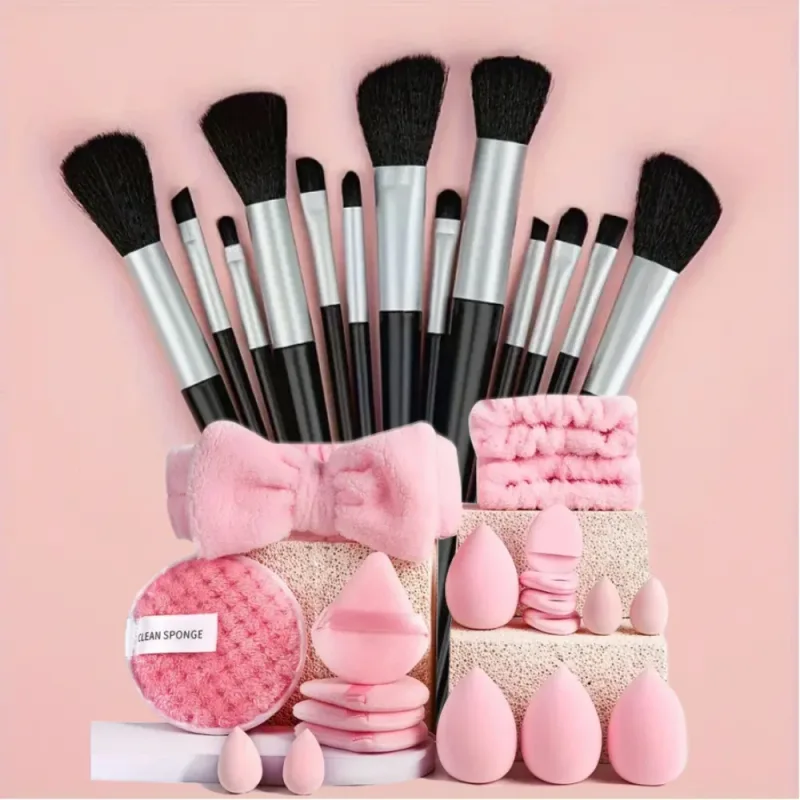 13PCS Makeup Brushes Set Eyeshadow Foundation Highlighter Blush Concealer Female Soft Beauty Tool Puff Beauty Sponges Thumb Puff — image 12