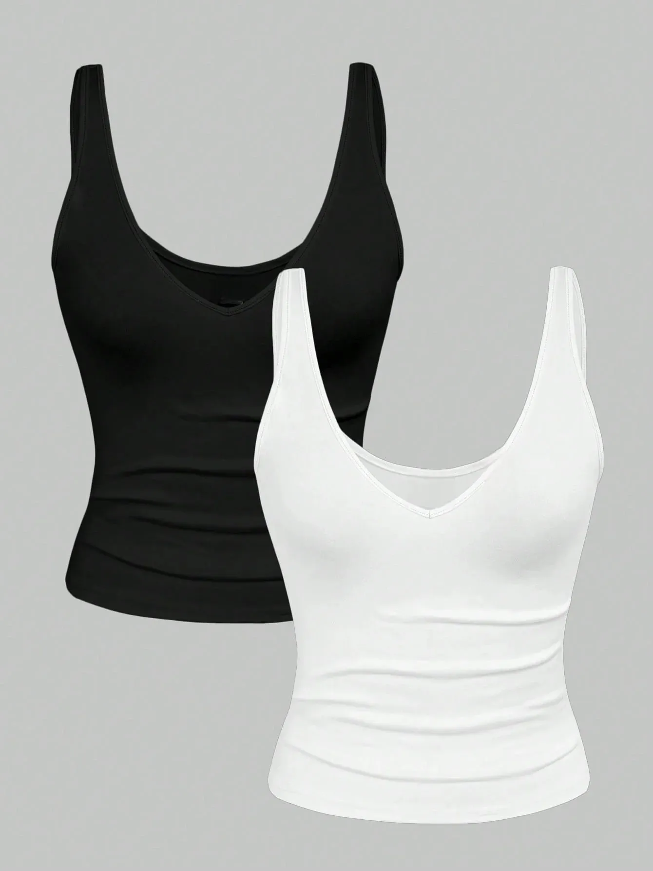 Spring/Summer/Autumn New Season Versatile Trendy Deep V-Neck Backless Tank Top Two-Piece Set — image 2