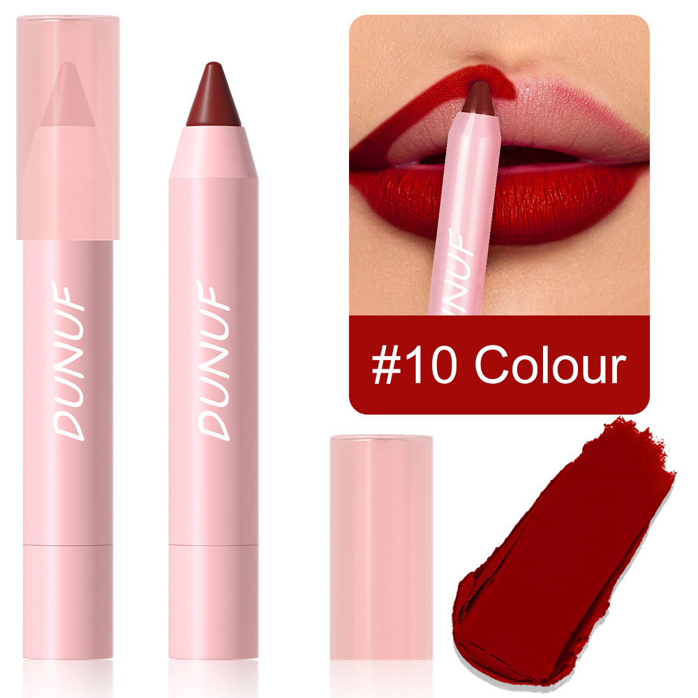18-Colors Lipstick Pencil Waterproof Sexy Red Matte Contour Tint Lipstick Lasting Non-stick Cup Lipliner Pen Lip Makeup Cosmetic — image 11