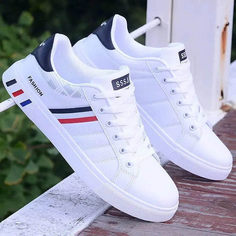 White Vulcanized Sneakers Men's Flats Comfortable Shoes Lace up Zapatillas Hombre Autumn Spring Fashion Sneakers Large Size 48 — image 8