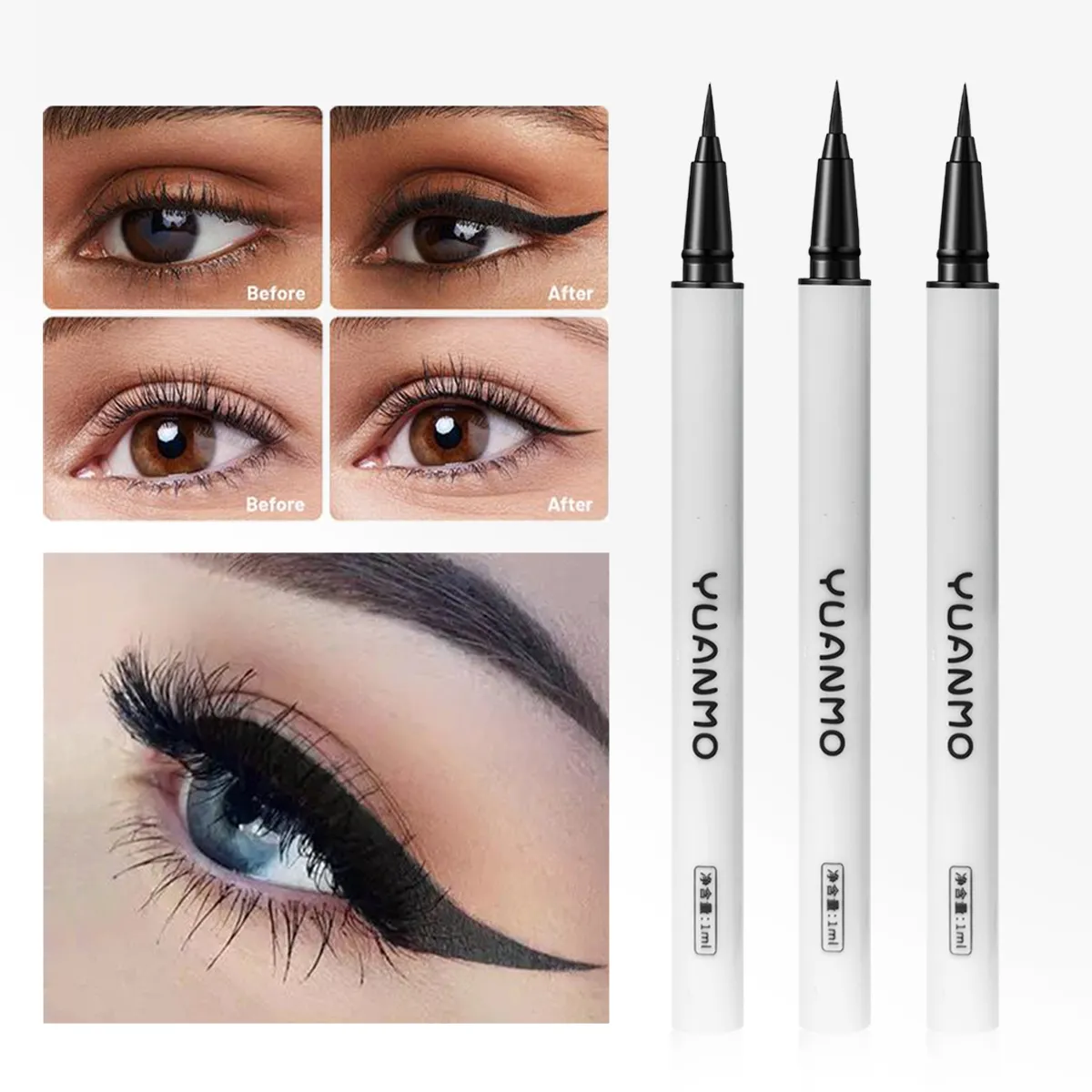Long-lasting smooth matte finish water-resistant and stain-resistant liquid eyeliner pen eye makeup eyeliner cosmetic product — image 6