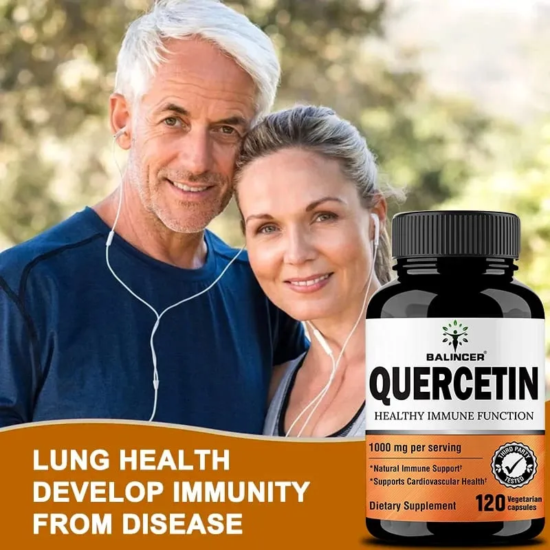 Quercetin Extract - 1000 Mg Supports Immune Cardiovascular and Respiratory Health Antioxidant 120 Capsules — image 2