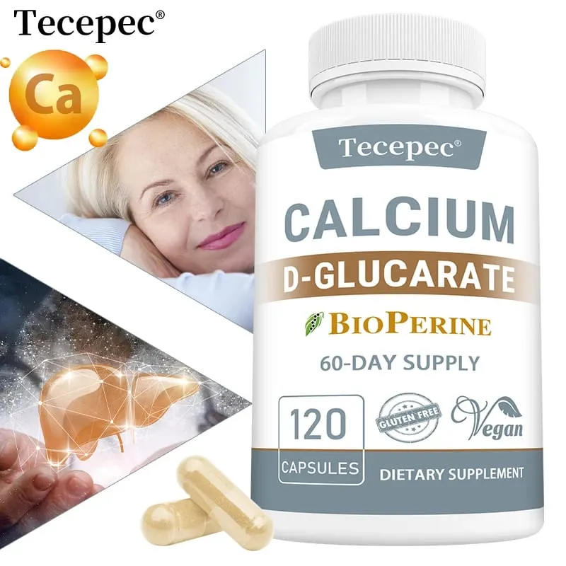 Calcium D-Gluconate Capsules - for Liver Detox & Cleansing Fat Burning Prostate Metabolism Menopause Non-GMO Keto Friendly — image 1