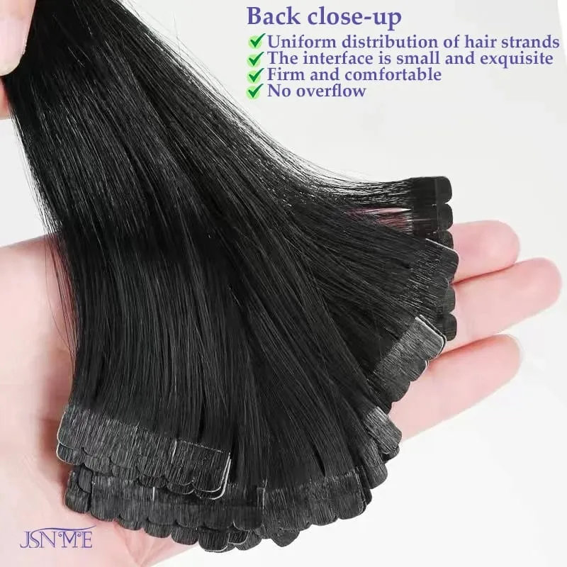 Mini Tape In Human Hair Extensions Natural Seamless Invisible SKin Weft Remy Human Hair Black Brown Blonde For Salon