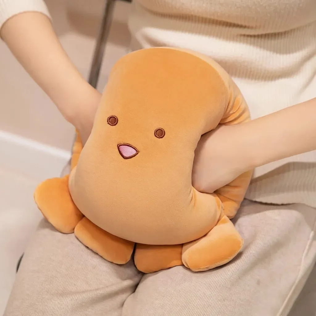 Oreiller en peluche poulpe doux de 35cm, en forme de boule, Animal aquatique, mains chaudes avec trous, plus chaud, visage mignon, Support du dos — image 3