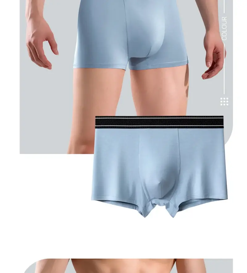 Mens Modal Boxer Shorts Seamless Seperation Bullet Pouch Soft Panties Large Size Breathable Underpants Comfortable Underwear — image 1