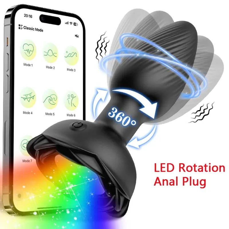 APP Control Rotation Butt Plug Anal Vibrator for Men Women 360° Wiggle Prostate Massager Anal Plug for Gay Sex Toy for Men — image 11