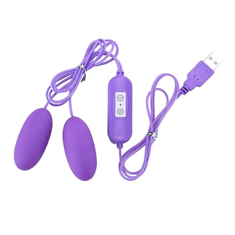 Powerful Double Vibrating Bullet Egg G Spot Clitoral Stimulator USB Rechargeable Waterproof Sex Toy for Women