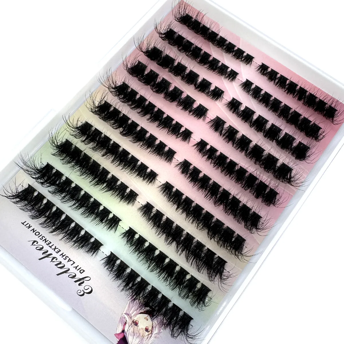 Left+Right Eye Lash Extension Cat/Fox Eye Effect Lash Single Clusters 3D Wispy Natural Looking DIY Segmented Eyelash Extensions