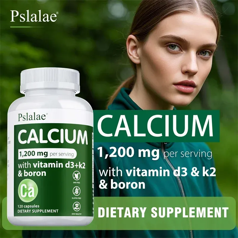 Cálcio 1 200 mg com vitamina D3 para mulheres e homens - apoia a saúde óssea e imunológica, mantém a função articular, não OGM, sem glúten — image 6