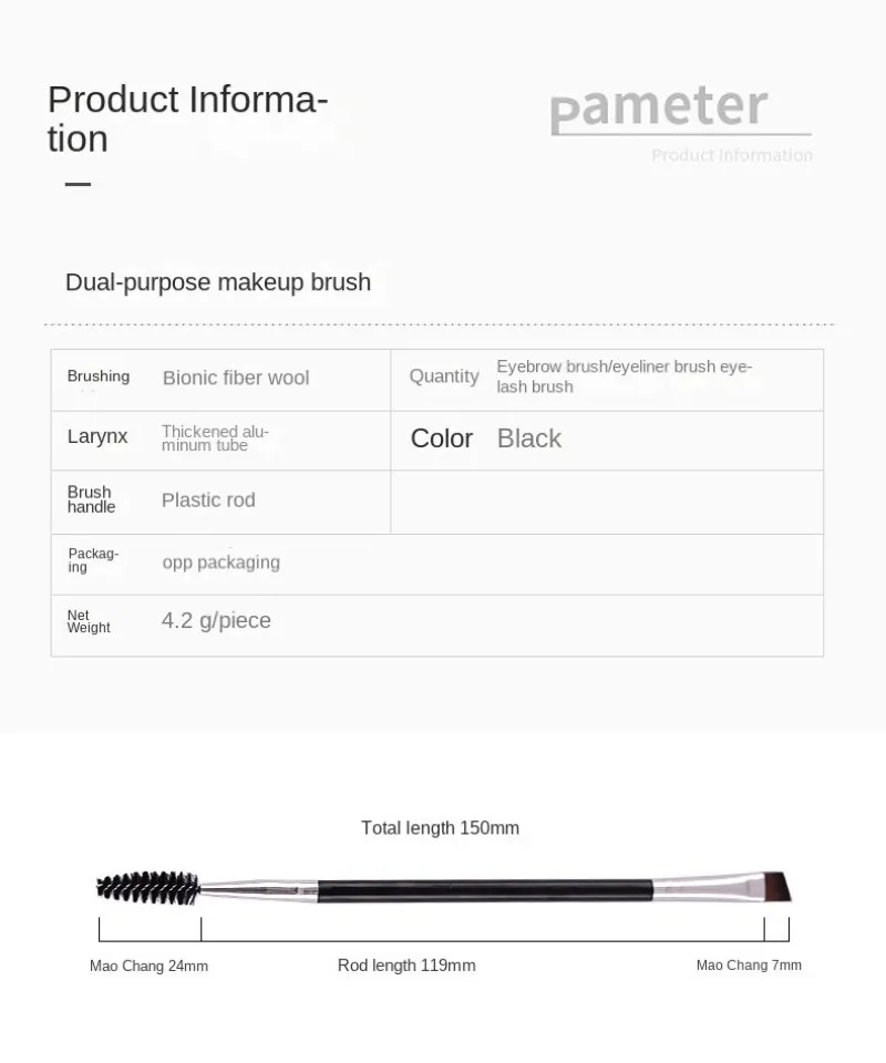 Eyelash Brush Eyebrow Combs Eyebrow Brush Double-headed Makeup Brushes for Eye Brow Eyelash Extension Make Up Tools Professional — image 6