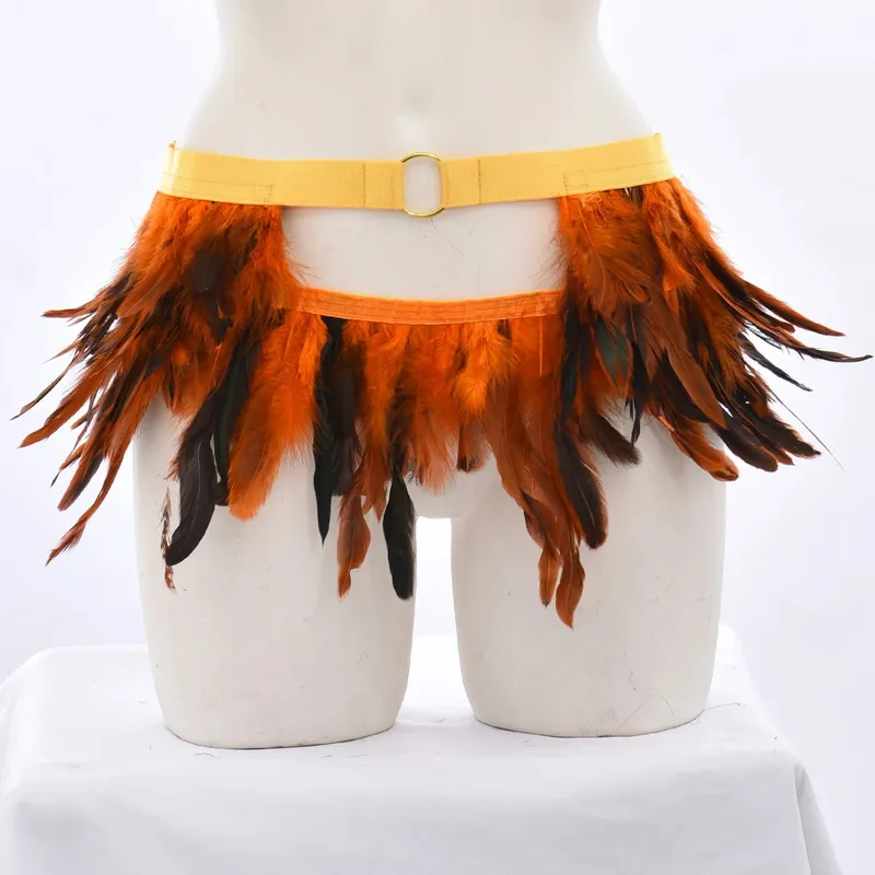 Gothic Elastik Body Harness Cage Bra Hollow Laraskan Set Pakaian Dalam Seksi Punk Halloween Feather Performance Pakaian Bondage Harness — image 7