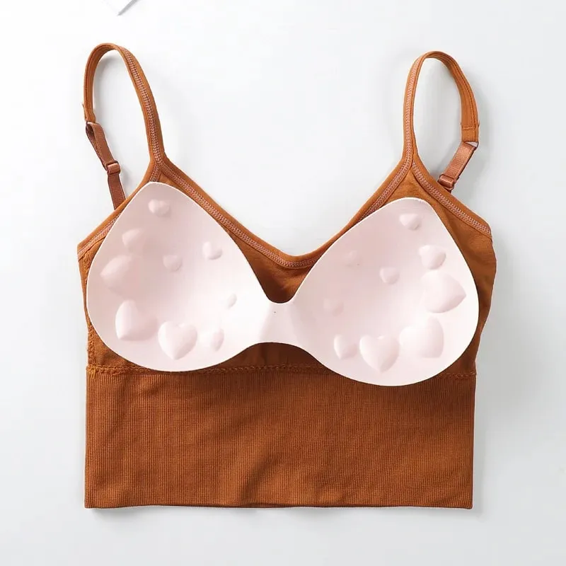 Kvinder Tank Crop Top Sømløst Undertøj Vintage Crop Top Kvinde Tanks Vest Camis Polstret U Ryg Kvinde Sexet Sport Lingeri Camisole — image 5
