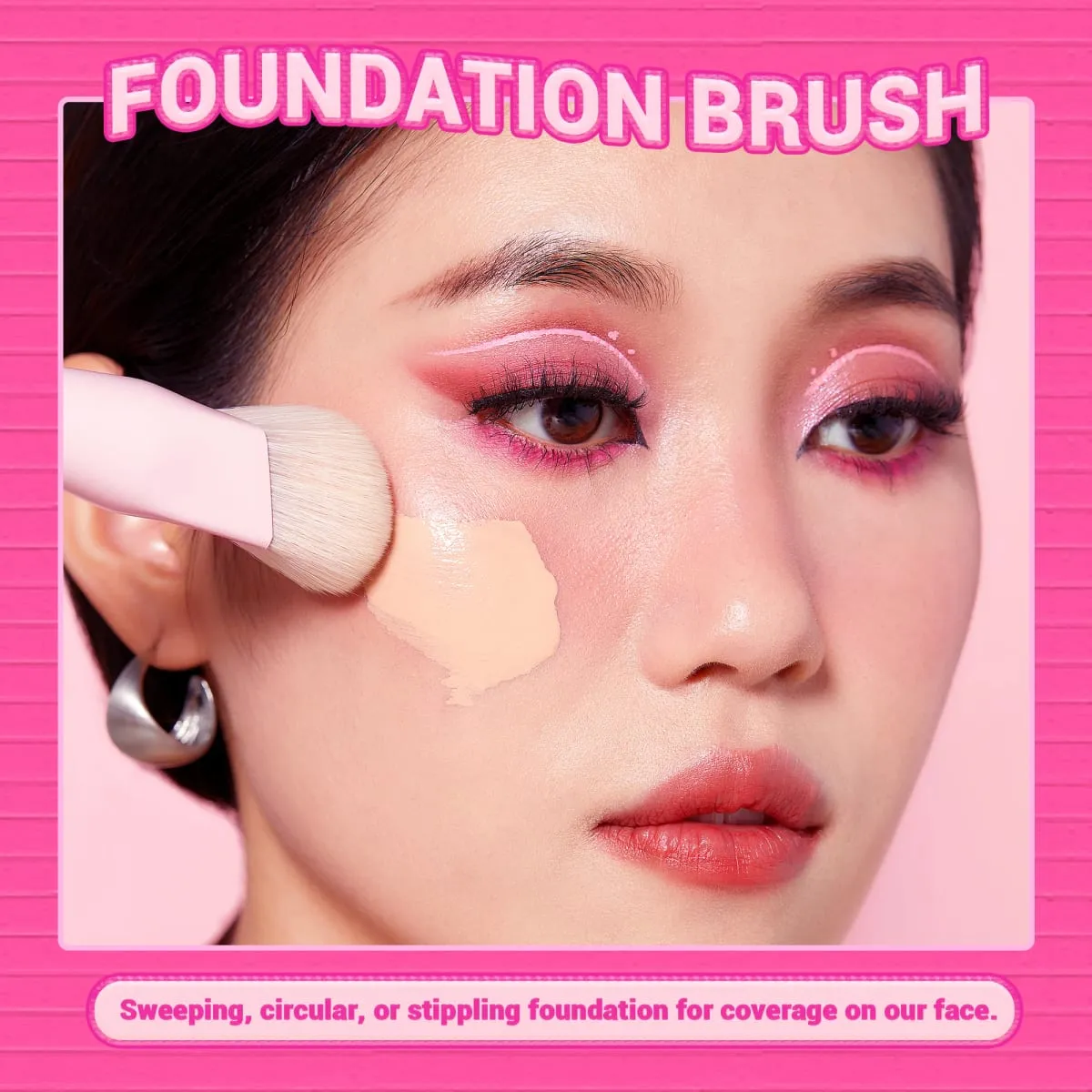 Jessup Foundation Brush and Concealer Brush Pink Makeup Brushes Set 2Pcs Premium Synthetic Face Brushes Makeup T497