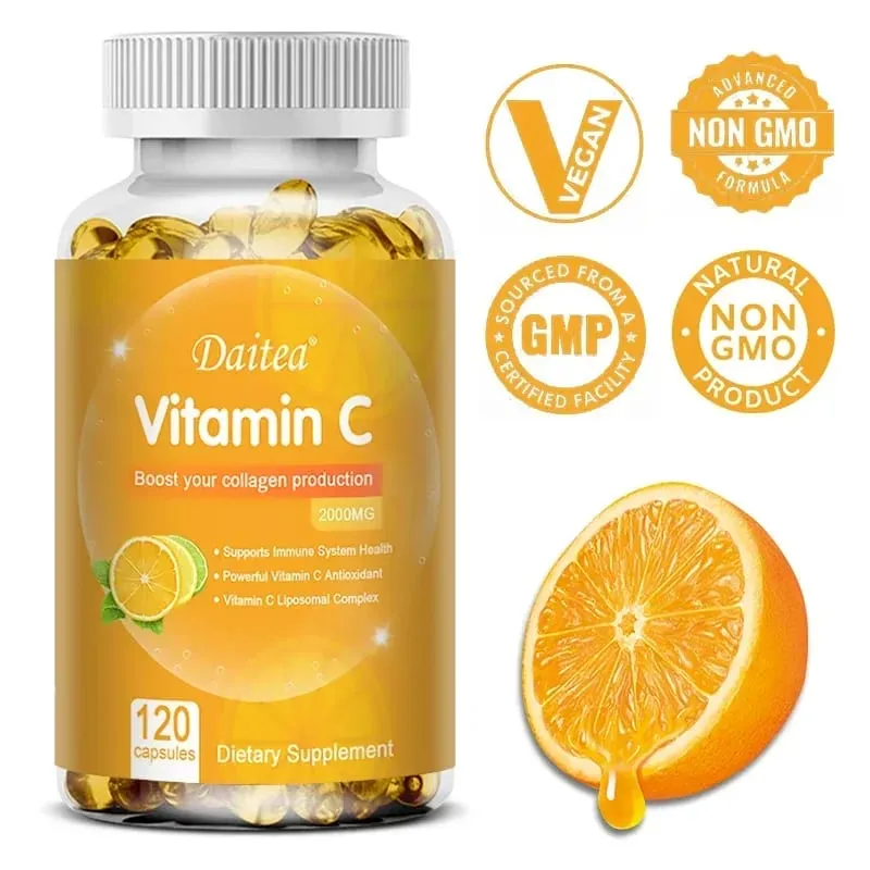 Vitamin C 2000 Mg Capsules Nutritional Supplements - Immunity Collagen Boosters and Antioxidants Skin Health Vitamin C — image 2