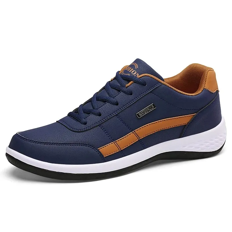 Leather Men Shoes Sneakers Trend Casual Shoe Italian Breathable Leisure Male Sneakers Non-slip Footwear Men Vulcanized Shoes — image 6