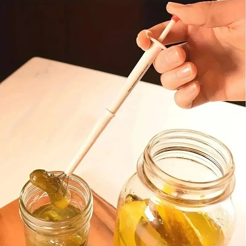 Plastic Pickle Clipper Tool - No Mess Pickle Picker W/ Non-Slip Grip for Jar Pickles Olives Kitchen Gadget Dishwasher Safe — image 2