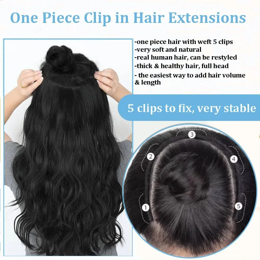 Clip in One Piece Straight 10inches with 5clips Human Hair Extension Brazilian Remy Hairpiece Clip in Hair Extensions Natural — image 4